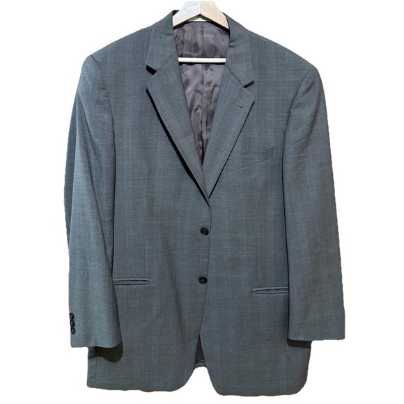Joseph Abboud Mark Shale Gray Plaid Suit Jacket‎ Blazer Size 42R - Picture 1 of 5